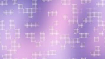 Pink violet gradient background featuring white grid line pixel blocks creating a futuristic abstract texture perfect for valentines day digital art and modern event invitation design video