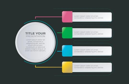 infographic template with four options for your text vector