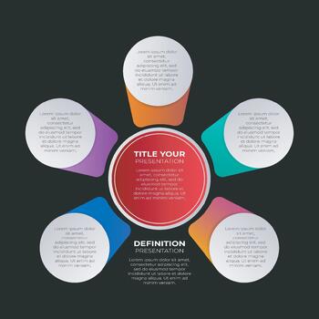 infographic template with six different colors vector