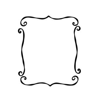 Whimsical square frame with swirl corners vector