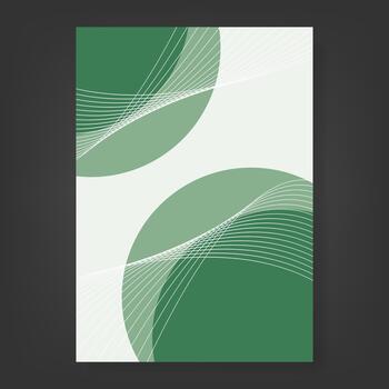 Modern Abstract Green Waves and Circle Shapes Flyer Background Design Template vector