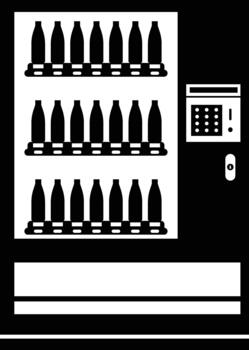 Drink Vending Machine Silhouette. Black and White Icon Design Elements on Isolated White Background vector