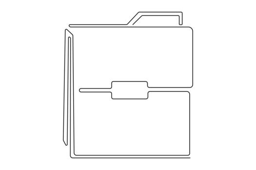 Business file folder continuous outline drawing simple style organization vector