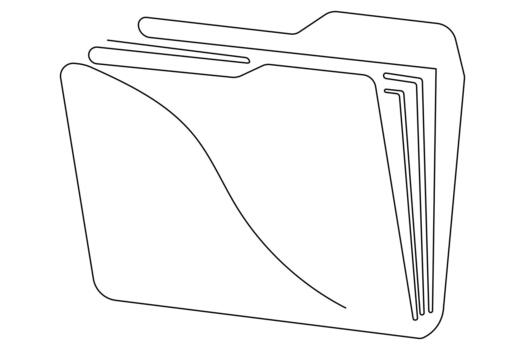 Office folder simple single line art drawing outline illustration minimal vector