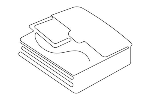 Minimalist document folder continuous line drawing icon symbol isolate design vector