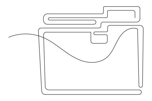 Minimalist style document folder illustration continuous line drawing archive vector