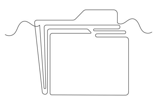 Office organization icon continuous outline drawing simple style storage vector