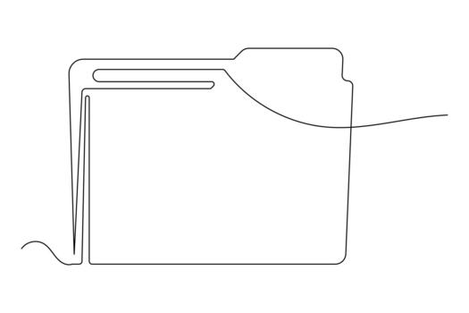 File folder icon continuous one line drawing minimalist style isolate outline vector
