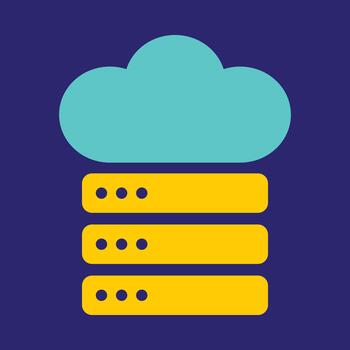 Cloud and Server Data smart trendy elegant amazing design useful Illustration colorful background vector