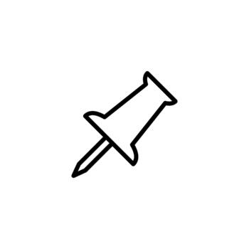 Push pin icon in flat style. isolated design element illustration, eps 10 vector