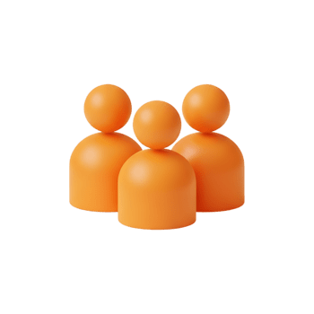 3d gerendert Orange Benutzer zahlen Stehen zusammen im Gruppe Formation, Darstellen Mannschaft Zusammenarbeit, Gemeinschaft Mitglieder, Sozial Netzwerk Benutzer und Belegschaft Demografie auf transparent Hintergrund png