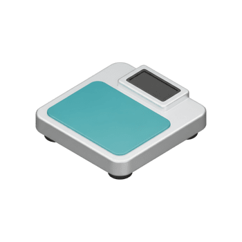 3d digital badrum skala med turkos plattform och lcd visa på transparent bakgrund, hälsa övervakning och vikt mått enhet ikon png