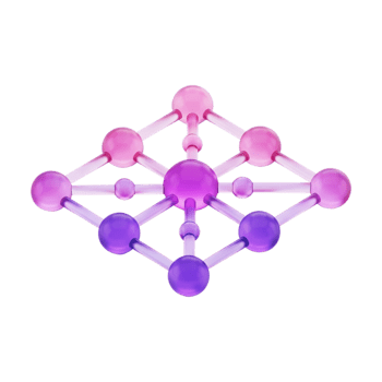 3d viola e rosa Rete struttura con collegato nodi mostrando tecnologia connettività, dati fluire, e digitale comunicazione sistema png