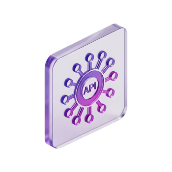 3d api ikon med lila nätverk anslutningar strålande från Centrum nav för programvara utveckling och teknologi integration begrepp png