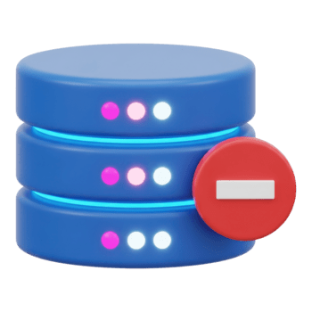 Banca dati con un' proibito cartello isolato su trasparente sfondo per dati accesso png