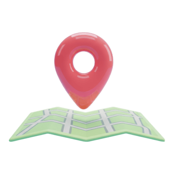 3d Rendern von ein Karte mit ein Ort Stift isoliert auf transparent Hintergrund png