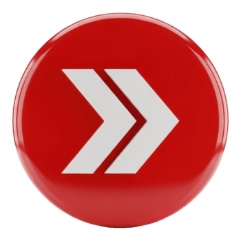 rood knop met dubbele pijl geïsoleerd Aan transparant achtergrond voor navigatie concept png