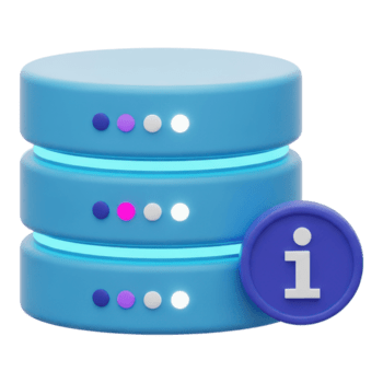 blu Banca dati server con informazione icona isolato su trasparente sfondo png