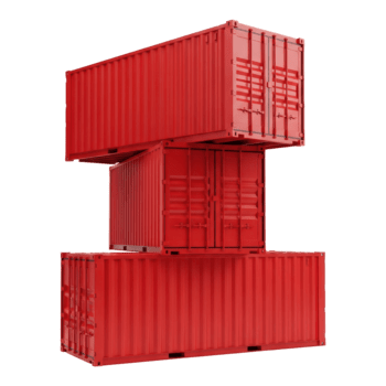 rojo Envío envase apilar aislado en transparente fondo, 3d representación png