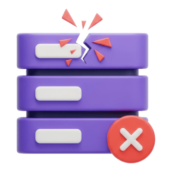 3d do base de dados erro isolado em transparente fundo png