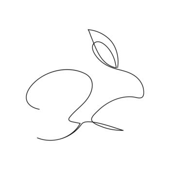 Rabbit line art icon. Abstract outline rabbit. Continuous line drawing Rabbit style. vector