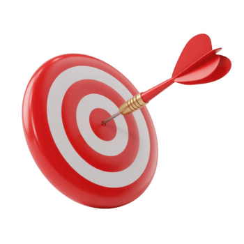 un' rosso e bianca bersaglio per freccette con un' dardo nel il bullseye isolato su trasparente sfondo, che rappresentano successo, precisione, e raggiungimento obiettivi png