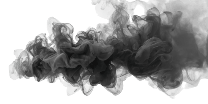 Black ink swirling in water, creating an abstract and mesmerizing pattern isolated on transparent background png