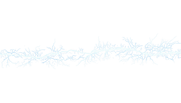 Light blue frost pattern isolated on transparent background, a delicate and intricate design element png