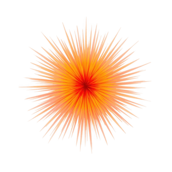 en brista av vibrerande orange och röd strålande utåt, skapande en dynamisk och ögonfångare design isolerat på transparent bakgrund png