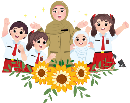 sorridente insegnante indossare pns uniforme circondato di contento studenti png