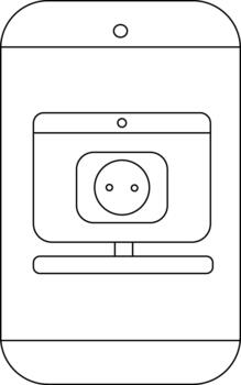 A phone displays a computer monitor with a camera on the screen vector