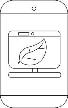 móvil teléfono pantalla muestra un escritorio computadora icono con un hoja en el pantalla vector