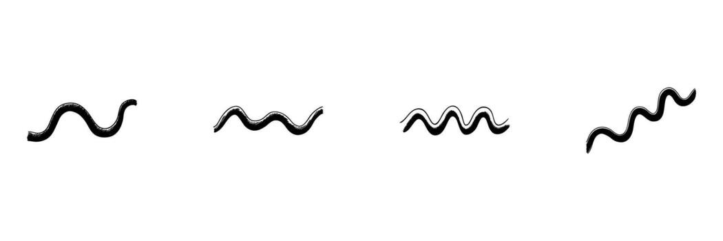 ondulado línea patrones garabatear bosquejo colocar. resumen curvo línea diseños para artístico y decorativo utilizar en mano dibujado estilo recopilación. creativo elementos para diseño proyectos aislado ilustración vector