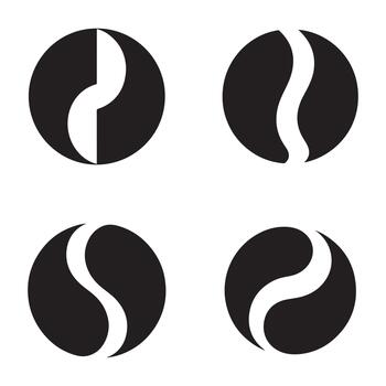 Modern abstract split circle design with a distinctive negative space gap silhouette vector