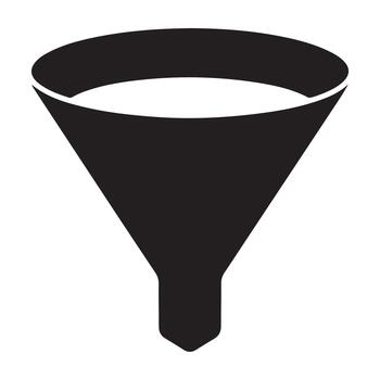 resumen embudo forma conversión proceso diagrama con geométrico elementos silueta vector