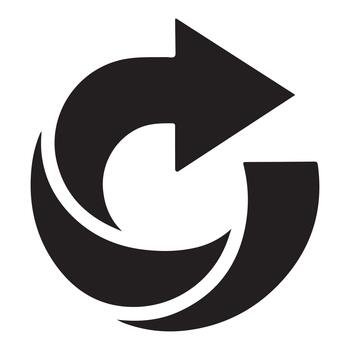 Abstract geometric arrow loop logo design featuring a distinctive silhouette vector