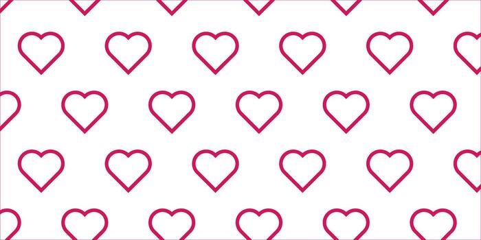 pattern featuring an array of minimalistic red outlined hearts against a clean white backdrop, ideal for expressing love, romance, and joy in design projects and digital backgrounds vector