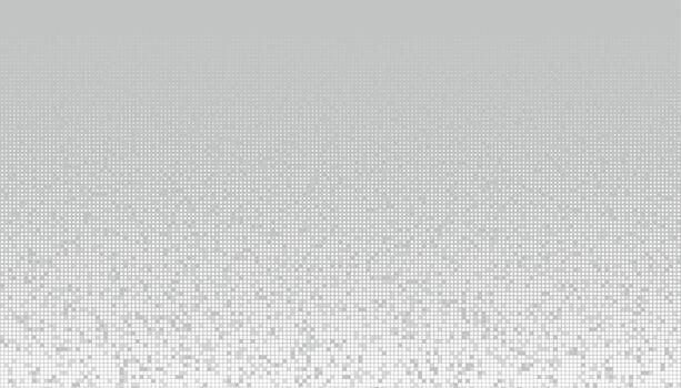 Pixel square halftone gradient background in grayscale vector