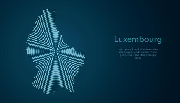 Luxemburgo mapa contorno con resumen circular línea modelo vector
