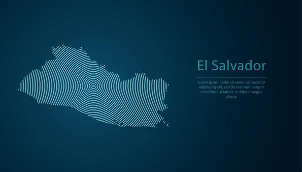 El Salvador map contour with abstract circular line pattern vector