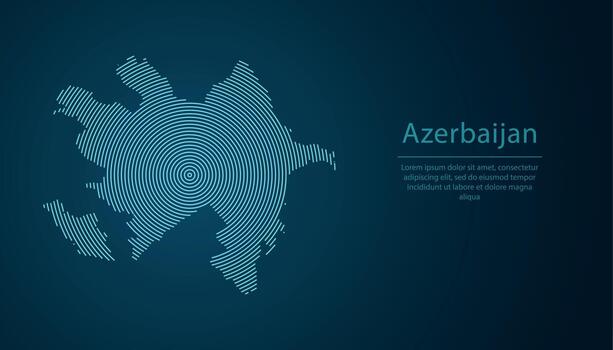 azerbaiyán mapa contorno con resumen circular línea modelo vector