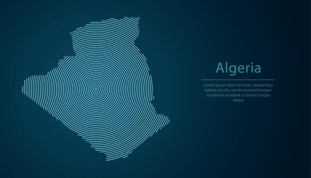 Argelia mapa contorno con resumen circular línea modelo vector
