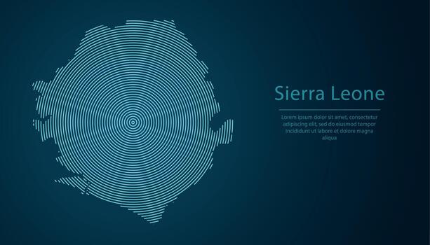 Sierra Leone map contour with abstract circular line pattern vector