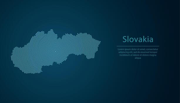 Eslovaquia mapa contorno con resumen circular línea modelo vector