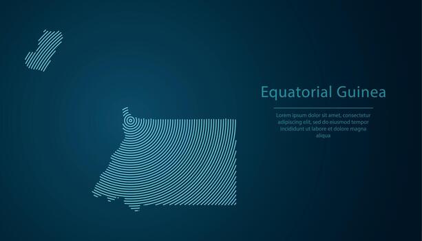ecuatorial Guinea mapa contorno con resumen circular línea modelo vector