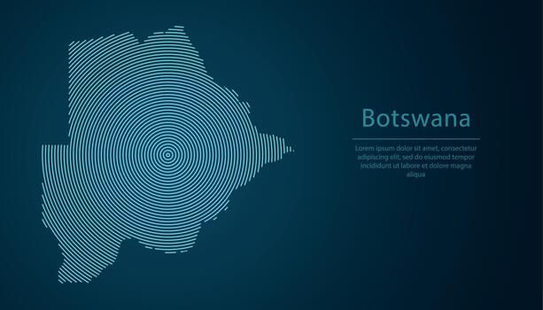 Botswana mapa contorno con resumen circular línea modelo vector