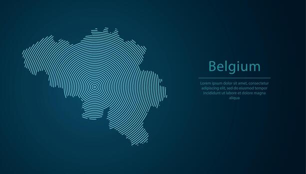Bélgica mapa contorno con resumen circular línea modelo vector