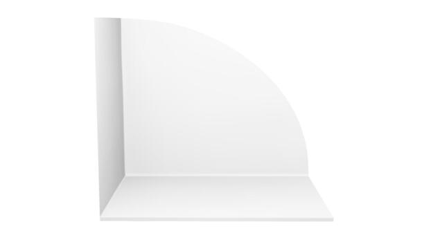 Booth room stand 3d mockup with corner box empty white wall and cube template section. Mock up view area space for exhibition office setup or conference backdrop. Open render isolated on background vector