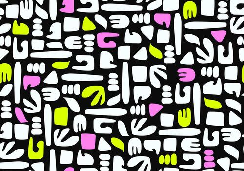 Seamless abstract pattern with different elements. vector