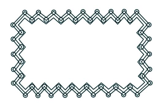 Abstract banner. Geometric ornament, lines, circles. Simple frame, border with space for text. Hand-drawn, white background. vector